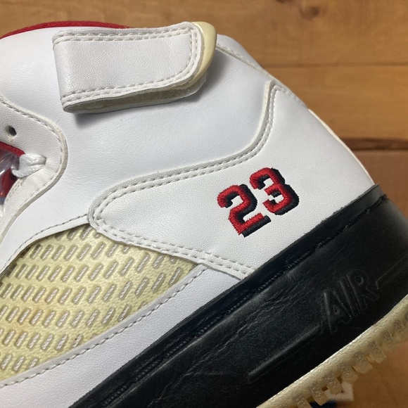 Jordan 5 Fusion 'Varsity Red - Black / White' Air Force 1 - Picture 13 of 16